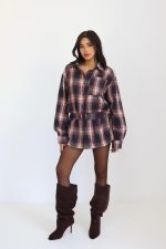 ⁦ג׳קט משבצות חגורה⁩ – תמונה ⁦11⁩