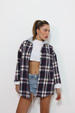 ג׳קט משבצות שילוב קפוצ׳ון