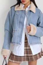 ⁦ג׳קט ג׳ינס שילוב פרווה⁩ – תמונה ⁦2⁩