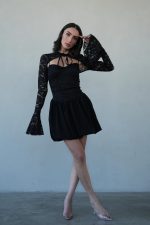 ⁦שמלת בלון שרוול תחרה⁩ – תמונה ⁦5⁩