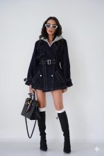 ⁦ג׳קט ג׳ינס שילוב קפוצ׳ון⁩ – תמונה ⁦2⁩