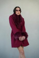 ⁦מעיל צמר שילוב פרווה⁩ – תמונה ⁦8⁩