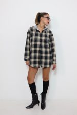 ⁦ג׳קט משבצות שילוב קפוצ׳ון⁩ – תמונה ⁦6⁩