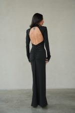 ⁦שמלת שסע תכשיט גב פתוח⁩ – תמונה ⁦3⁩