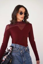 ⁦חולצה שילוב רזיל⁩ – תמונה ⁦2⁩