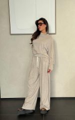 ⁦חליפת סריג שרוול כפלים⁩ – תמונה ⁦3⁩