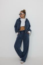 ⁦חליפת דמוי ג׳ינס קפוצ׳ון⁩ – תמונה ⁦5⁩