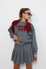 חליפת חצאית שילוב סריג