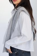 ⁦מכופתרת פסים עליונית⁩ – תמונה ⁦2⁩