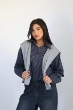 מכופתרת פסים עליונית