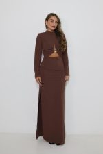 ⁦שמלת מקסי יהלום⁩ – תמונה ⁦5⁩