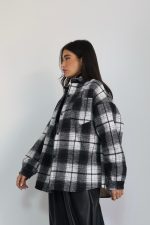 ⁦ג׳קט משבצות פרווה⁩ – תמונה ⁦5⁩