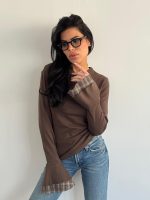 ⁦חולצת פעמון משבצות⁩ – תמונה ⁦3⁩