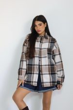 ⁦ג׳קט משבצות פרווה⁩ – תמונה ⁦4⁩