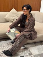 ⁦חליפת טופ משבצות⁩ – תמונה ⁦9⁩