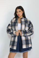 ⁦ג׳קט משבצות פרווה⁩ – תמונה ⁦2⁩