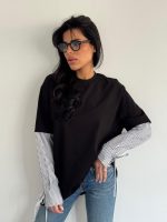 ⁦חולצה שילוב פרקל קשירות⁩ – תמונה ⁦2⁩