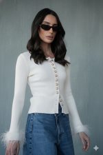 ⁦חולצה שילוב פרווה⁩ – תמונה ⁦2⁩