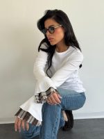 ⁦חולצת פעמון משבצות⁩ – תמונה ⁦4⁩