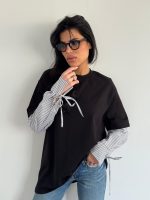 ⁦חולצה שילוב פרקל קשירות⁩ – תמונה ⁦3⁩