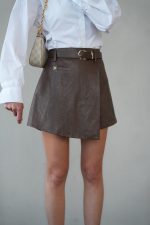 ⁦חצאית עור מעטפה⁩ – תמונה ⁦5⁩