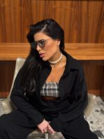 ⁦חליפת טופ משבצות⁩ – תמונה ⁦7⁩