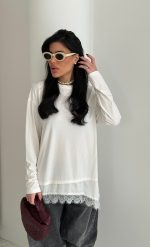 חולצה שילוב סאטן