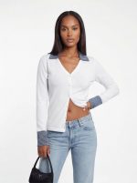 ⁦חולצה שילוב משבצות⁩ – תמונה ⁦3⁩