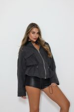 ⁦ג׳קט צווארון עור⁩ – תמונה ⁦4⁩