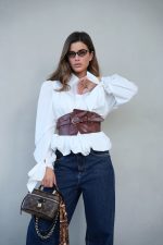 ⁦מכופתרת שילוב חגורת עור⁩ – תמונה ⁦11⁩