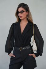 ⁦שורט מחויט חגורה מיו⁩ – תמונה ⁦6⁩