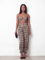 חליפת טופ משבצות