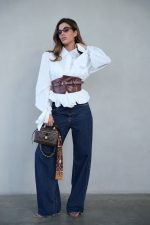 ⁦מכופתרת שילוב חגורת עור⁩ – תמונה ⁦7⁩