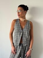 ⁦חליפת וסט משבצות⁩ – תמונה ⁦2⁩