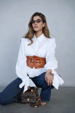 ⁦מכופתרת שילוב חגורת עור⁩ – תמונה ⁦9⁩