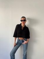 ⁦חולצת קרופ רשת⁩ – תמונה ⁦2⁩