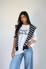 ⁦חולצה שילוב עליונית פסים⁩ – תמונה ⁦3⁩