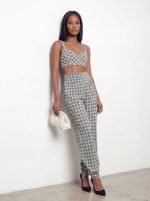 ⁦חליפת טופ משבצות⁩ – תמונה ⁦4⁩