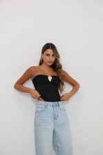 ⁦בגד גוף סטרפלס אבזם⁩ – תמונה ⁦2⁩