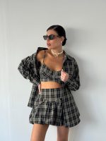 ⁦חליפת חצאית משבצות⁩ – תמונה ⁦6⁩