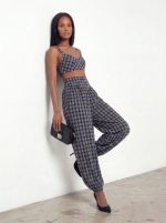 חליפת טופ משבצות