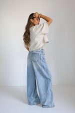 ⁦חולצה שילוב תחרה⁩ – תמונה ⁦9⁩