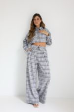⁦חליפת קרופ קיפול משבצות⁩ – תמונה ⁦7⁩