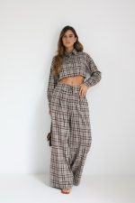 ⁦חליפת קרופ קיפול משבצות⁩ – תמונה ⁦4⁩