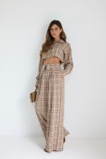 ⁦חליפת קרופ קיפול משבצות⁩ – תמונה ⁦3⁩