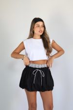 ⁦חצאית בלון שילוב משבצות⁩ – תמונה ⁦9⁩