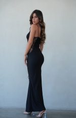 ⁦שמלת מקסי תחרה בצד⁩ – תמונה ⁦4⁩