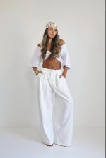 ⁦מכנס פשתן שרוך⁩ – תמונה ⁦3⁩