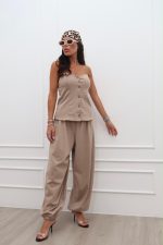 ⁦חליפת סטרפלס מכנס בלון⁩ – תמונה ⁦7⁩