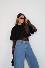⁦קרופ שילוב בגד גוף תחרה⁩ – תמונה ⁦2⁩